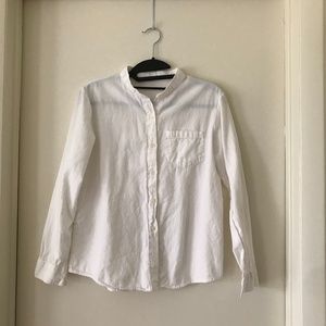 Women's White Long Sleeve Button Down Shirt Size S